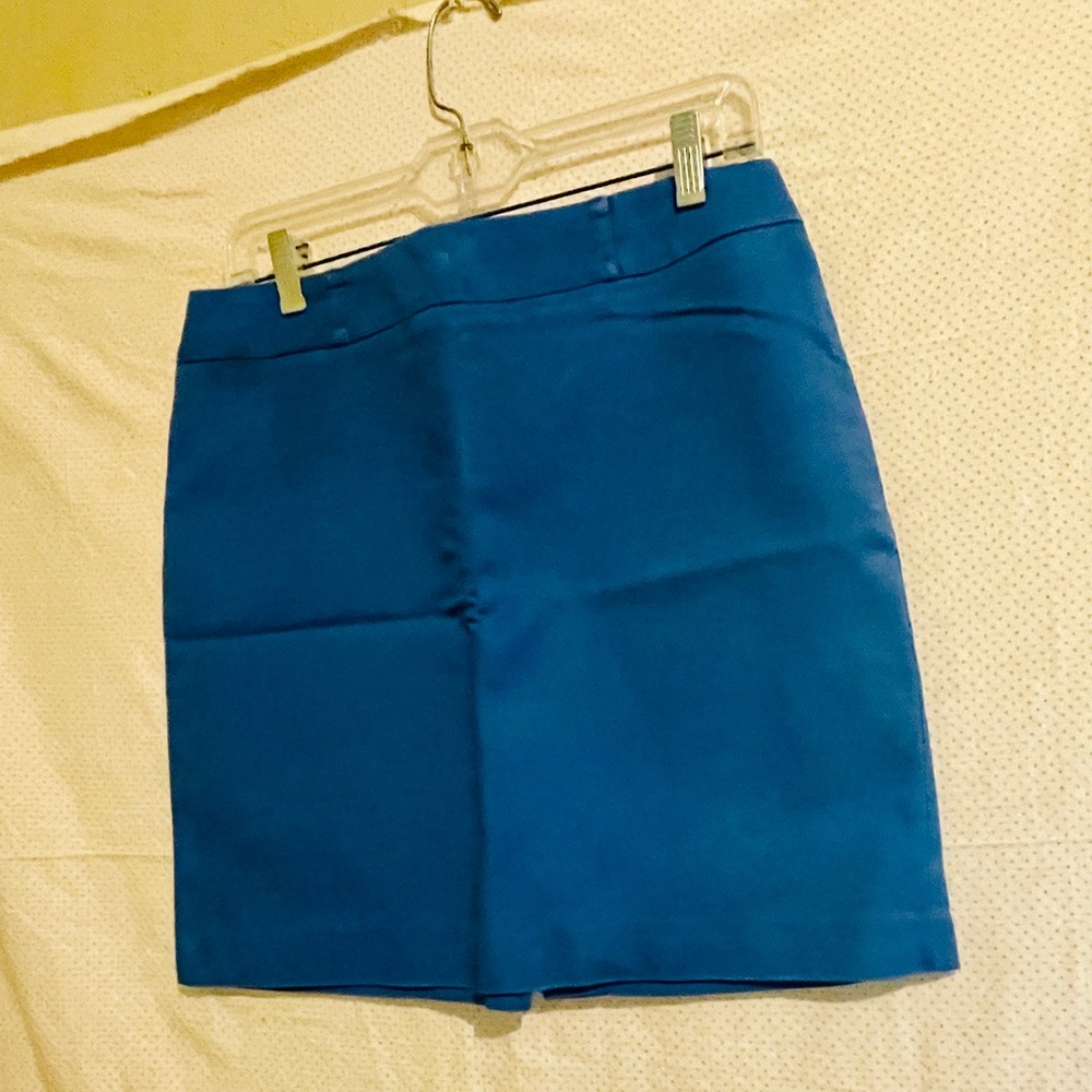 Blue pencil skirt.